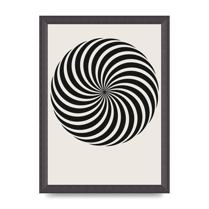 Swirl White Black Art For The Home - A4 framed