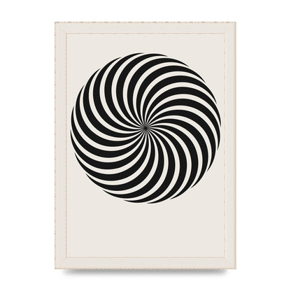 Swirl White Black Art For The Home - A4 framed