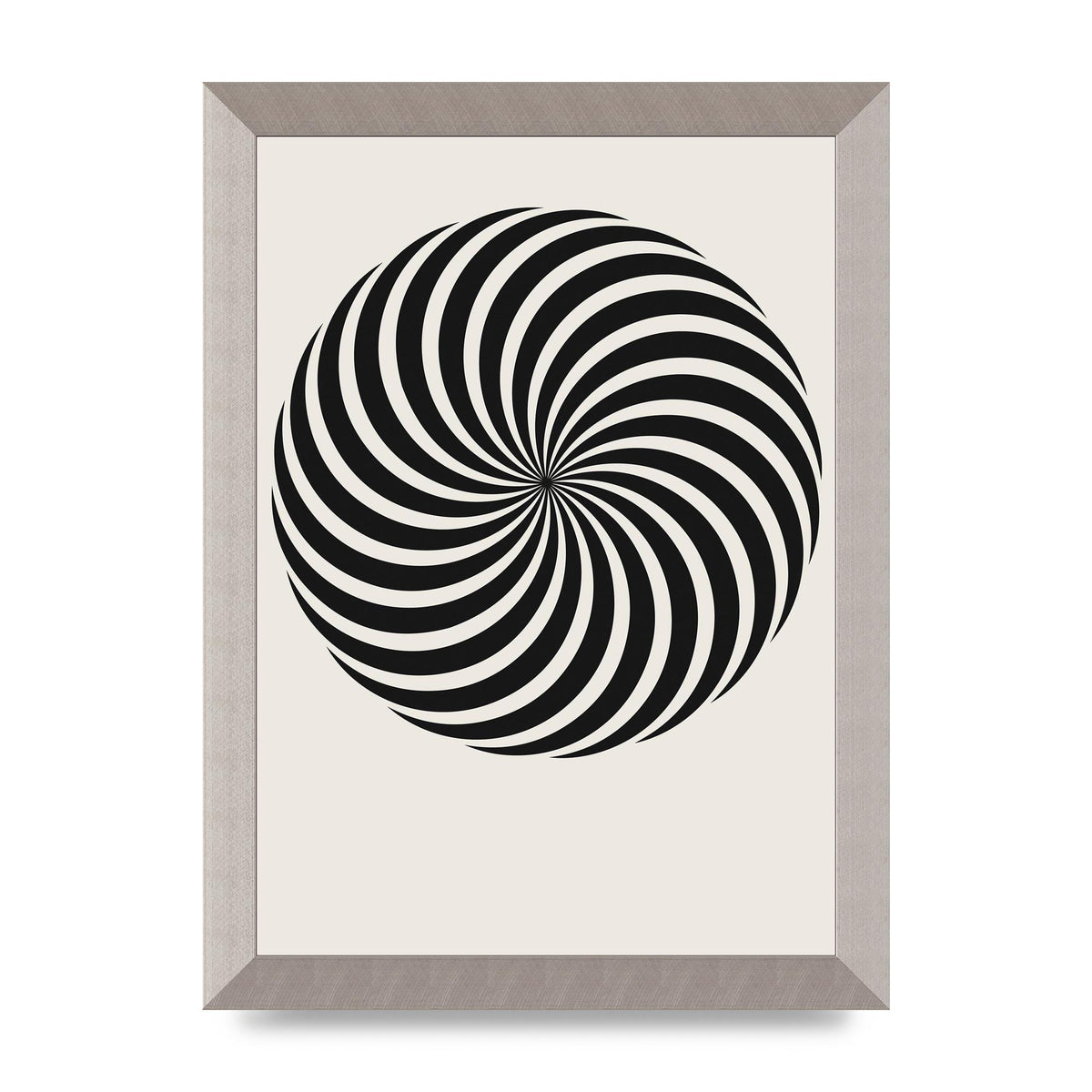 Swirl White Black Art For The Home - A4 framed