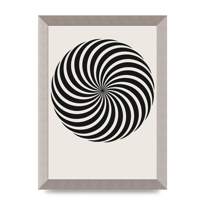 Swirl White Black Art For The Home - A4 framed