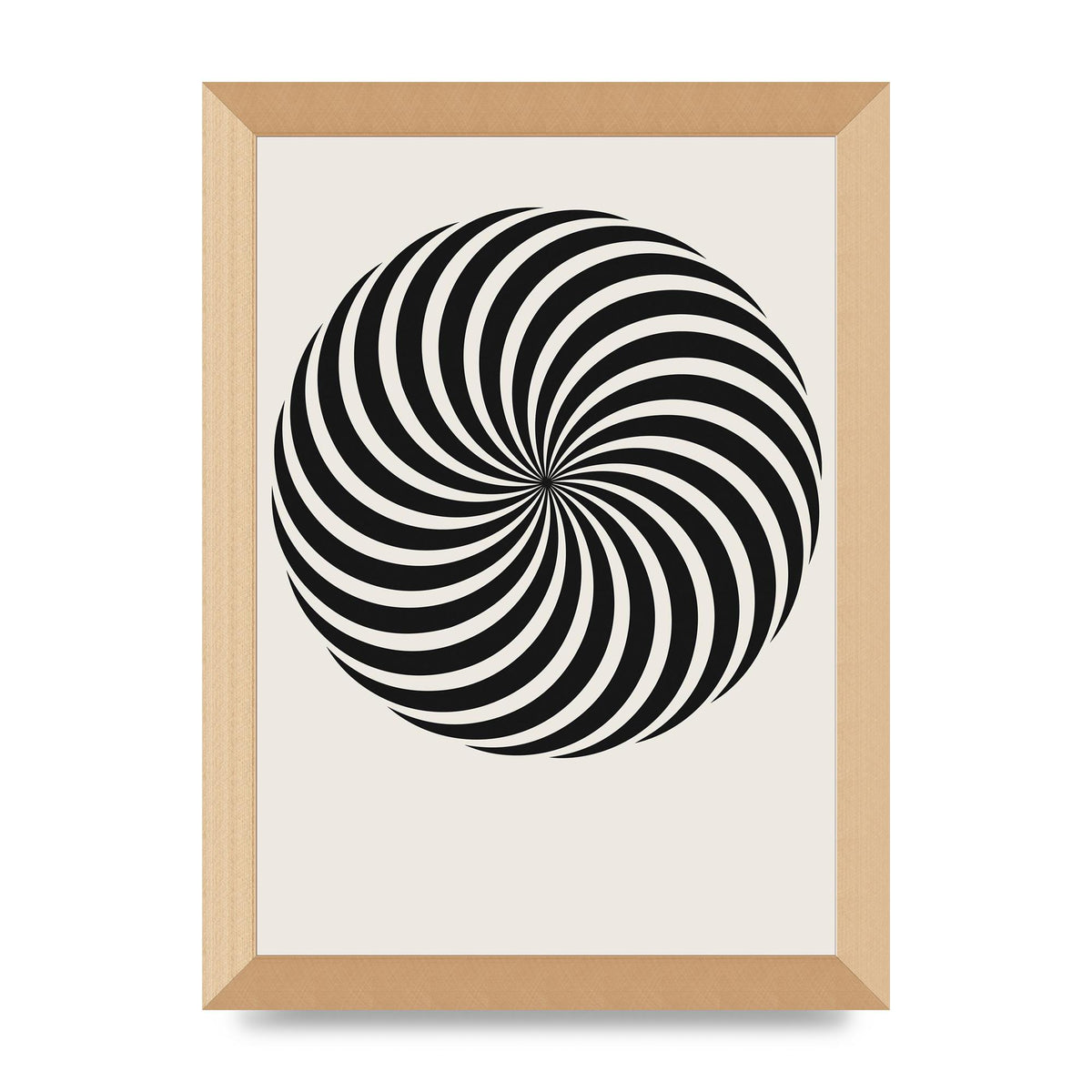 Swirl White Black Art For The Home - A4 framed