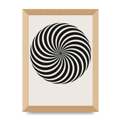 Swirl White Black Art For The Home - A4 framed