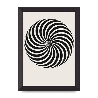 Swirl White Black Art For The Home - A4 framed
