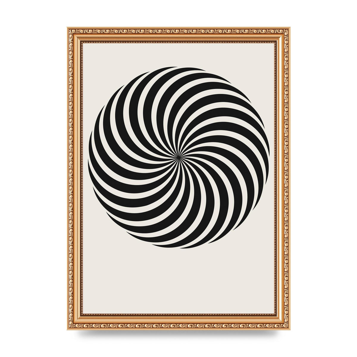 Swirl White Black Art For The Home - A4 framed