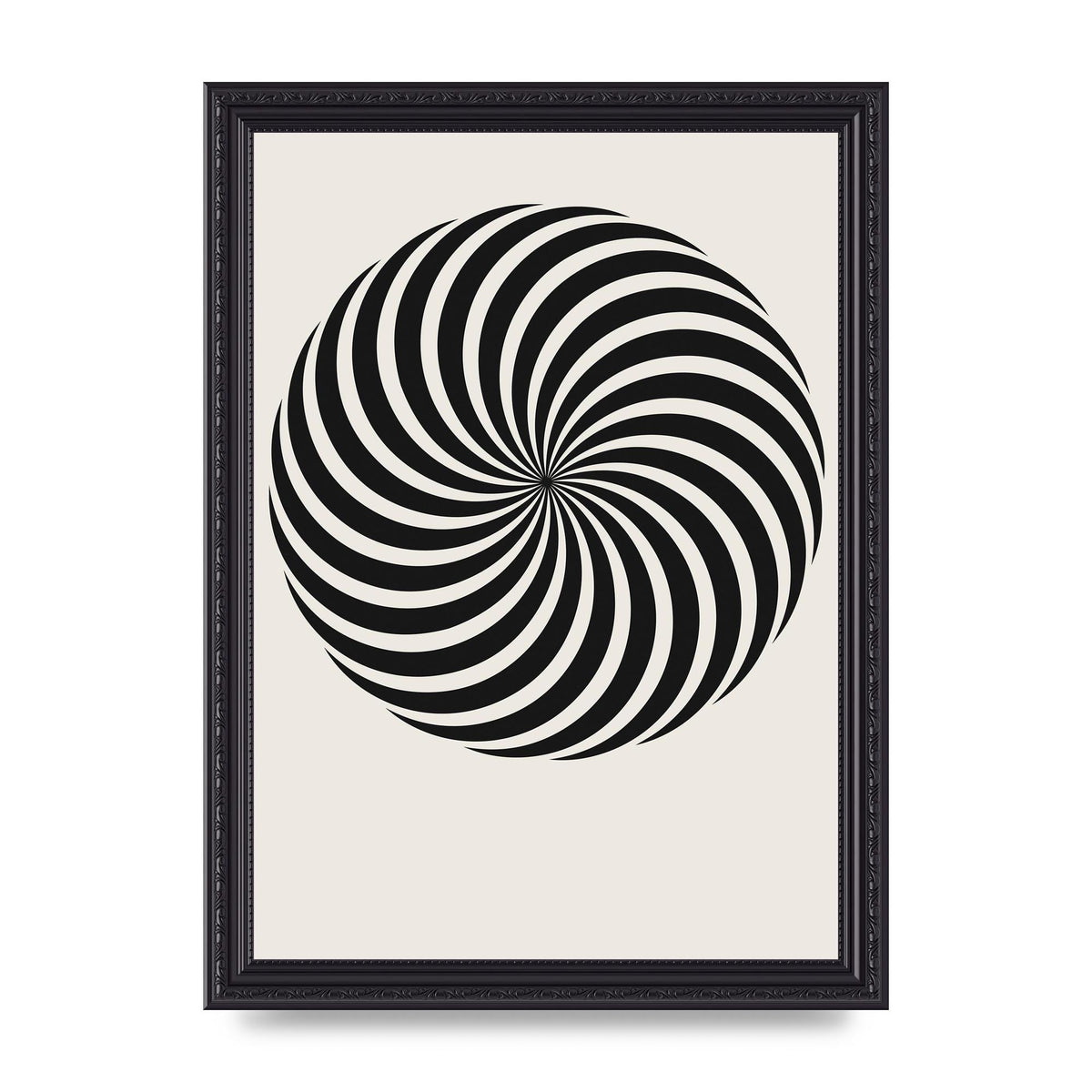 Swirl White Black Art For The Home - A4 framed