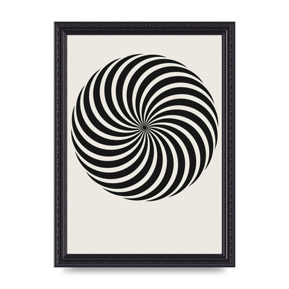 Swirl White Black Art For The Home - A4 framed