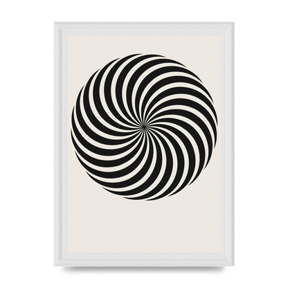 Swirl White Black Art For The Home - A4 framed
