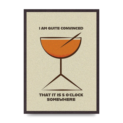 Retro 5 Oclock Somewhere" Art For The Home - A2 framed