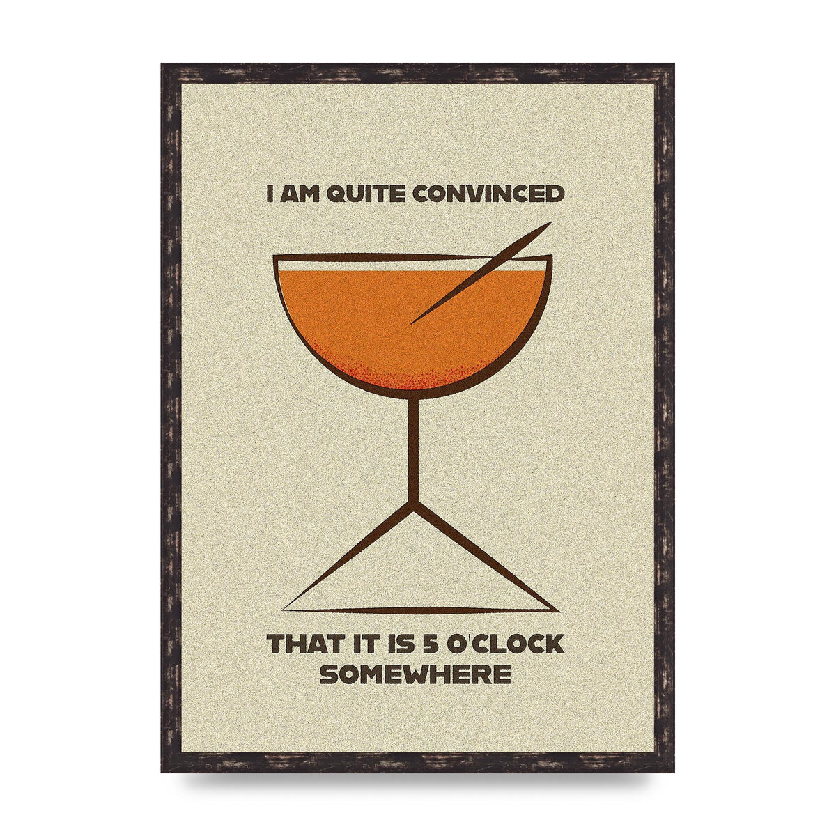 Retro 5 Oclock Somewhere" Art For The Home - A2 framed