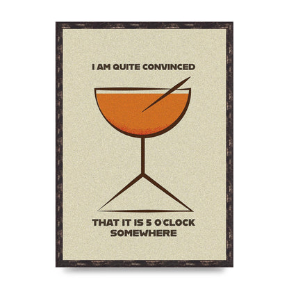 Retro 5 Oclock Somewhere" Art For The Home - A2 framed