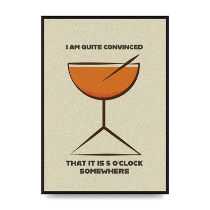Retro 5 Oclock Somewhere" Art For The Home - A2 framed