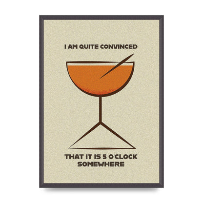 Retro 5 Oclock Somewhere" Art For The Home - A2 framed
