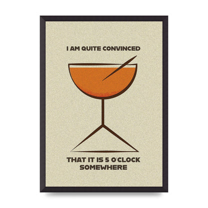 Retro 5 Oclock Somewhere" Art For The Home - A2 framed
