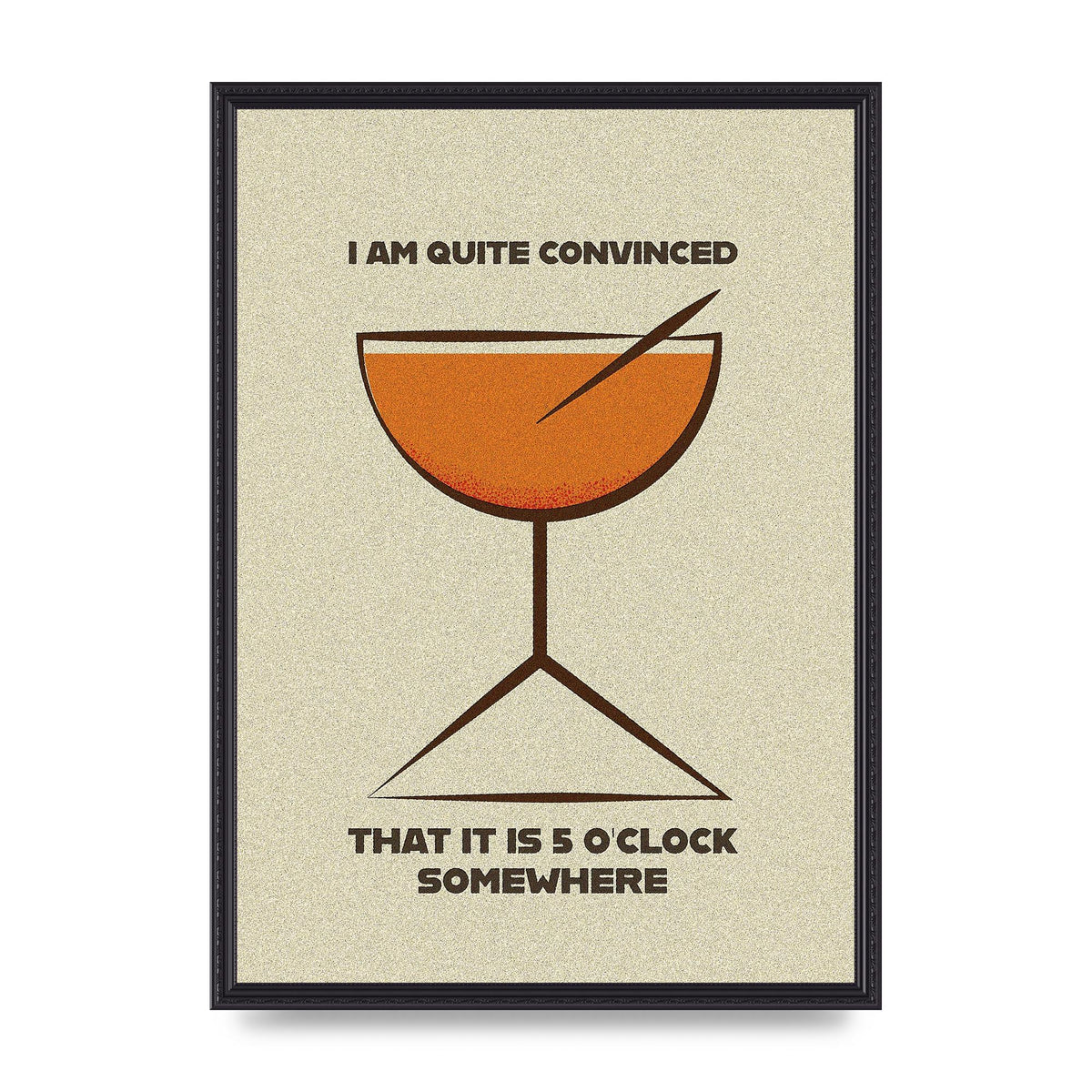 Retro 5 Oclock Somewhere" Art For The Home - A2 framed