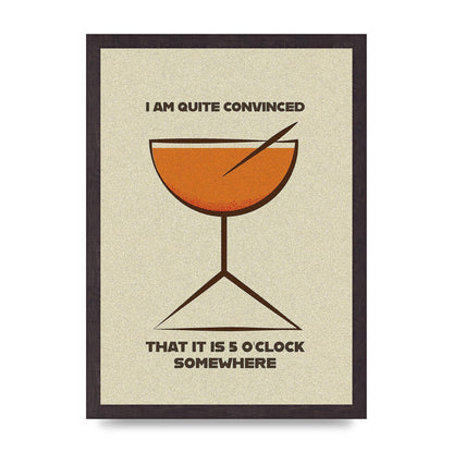 Retro 5 Oclock Somewhere" Art For The Home - A3 framed