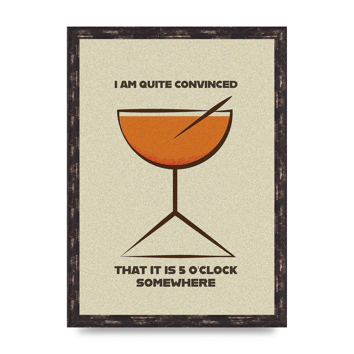 Retro 5 Oclock Somewhere" Art For The Home - A3 framed
