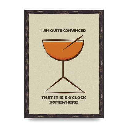 Retro 5 Oclock Somewhere" Art For The Home - A3 framed