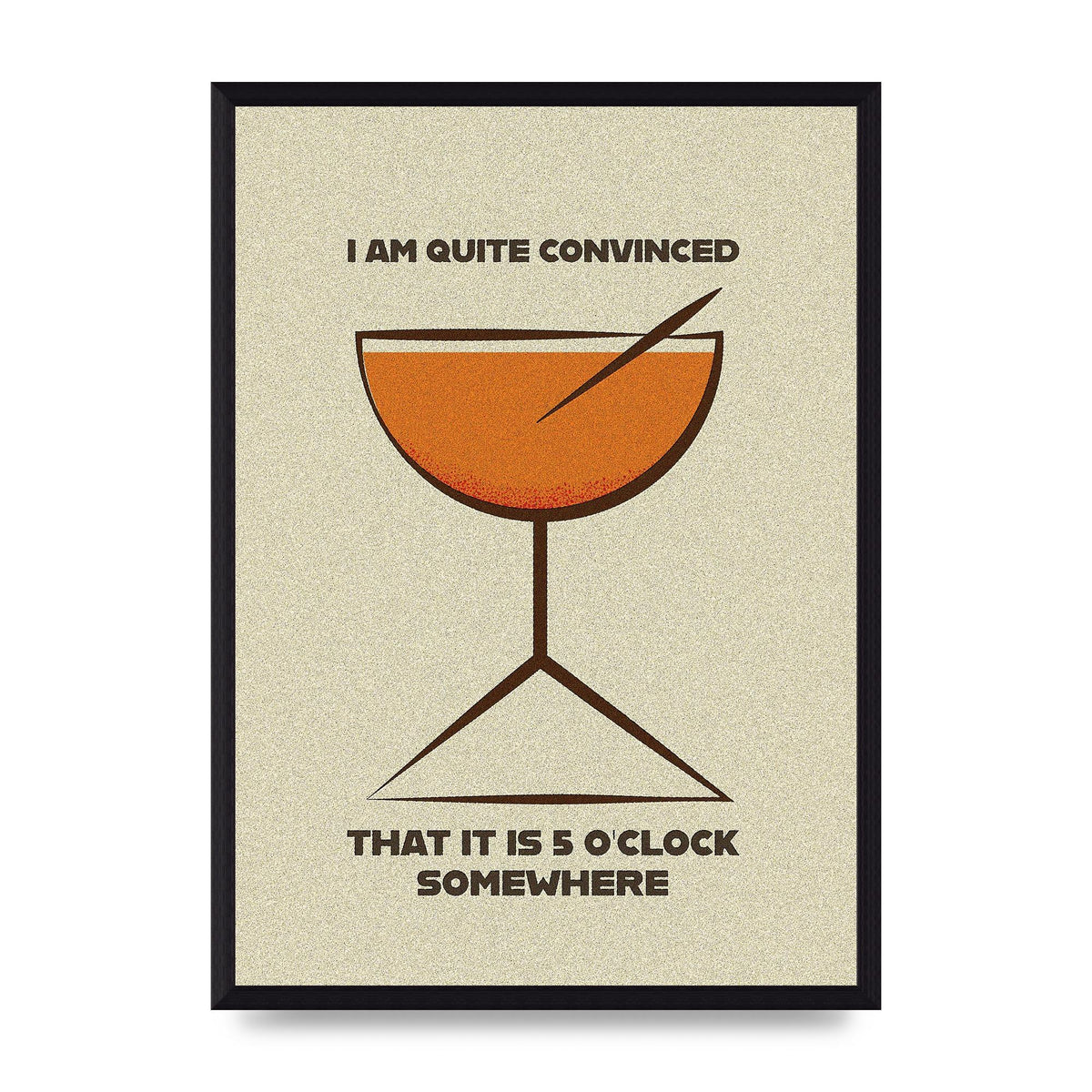 Retro 5 Oclock Somewhere" Art For The Home - A3 framed