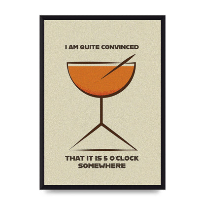 Retro 5 Oclock Somewhere" Art For The Home - A3 framed