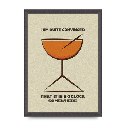 Retro 5 Oclock Somewhere" Art For The Home - A3 framed