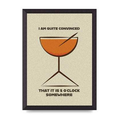 Retro 5 Oclock Somewhere" Art For The Home - A3 framed
