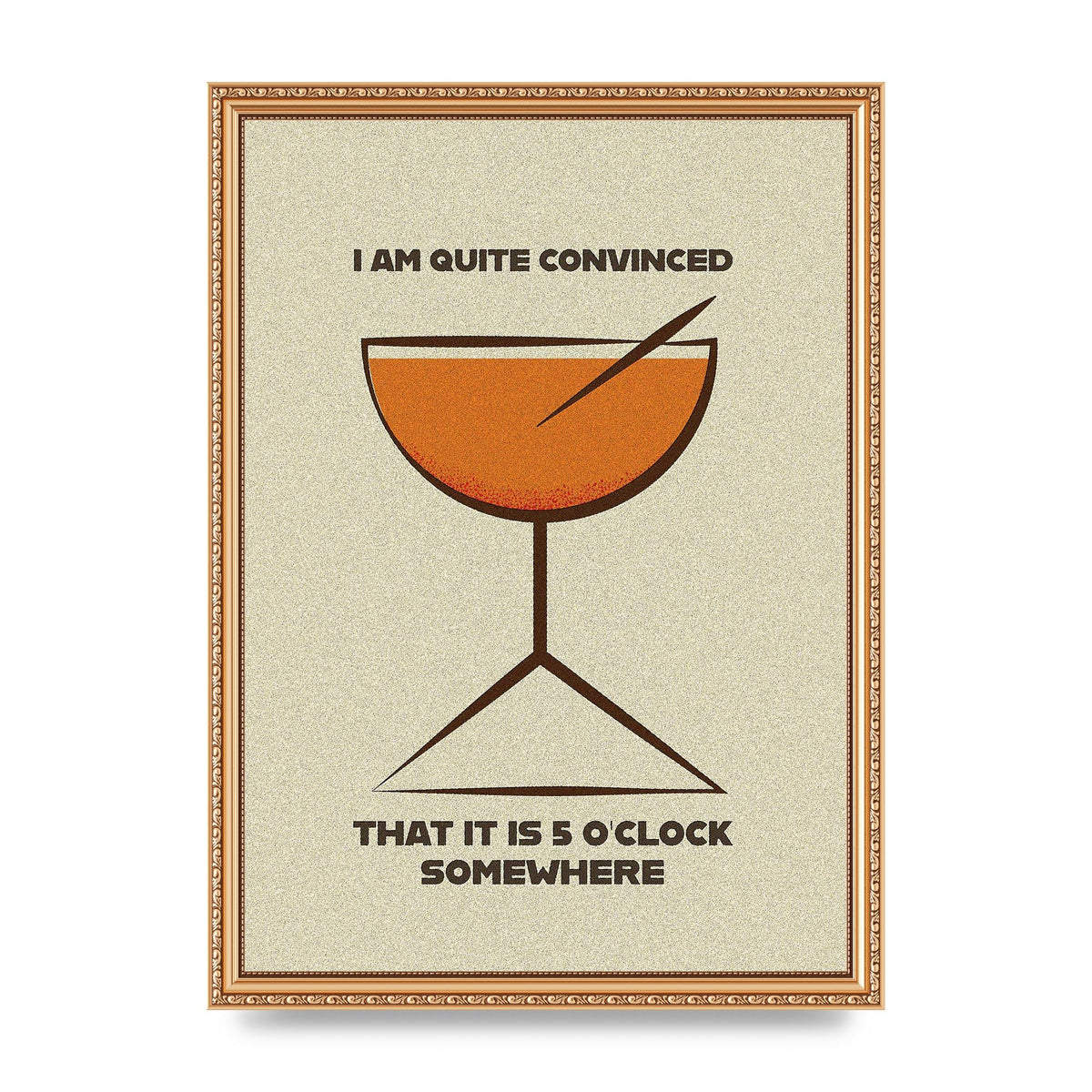 Retro 5 Oclock Somewhere" Art For The Home - A3 framed