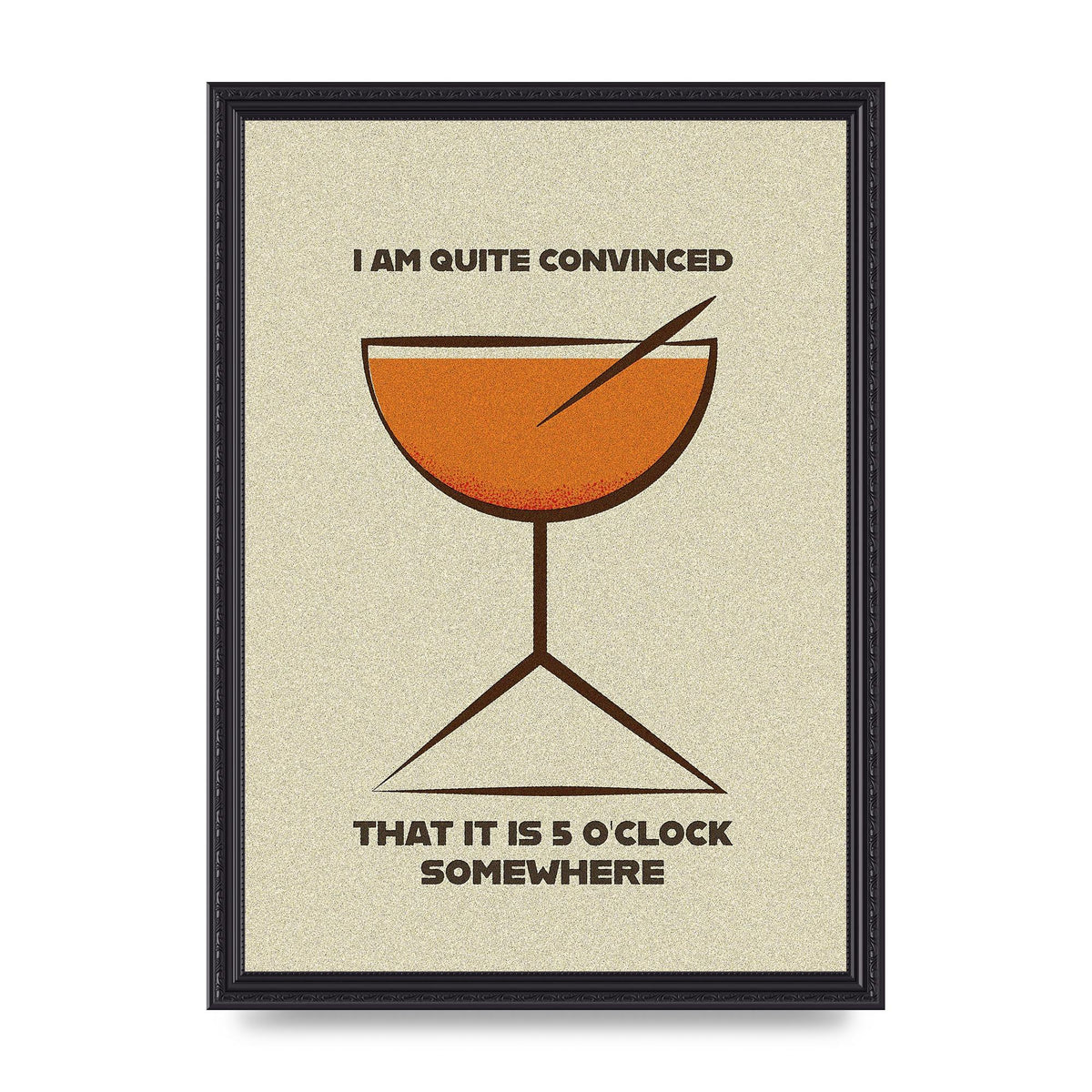 Retro 5 Oclock Somewhere" Art For The Home - A3 framed