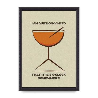 Retro 5 Oclock Somewhere" Art For The Home - A3 framed