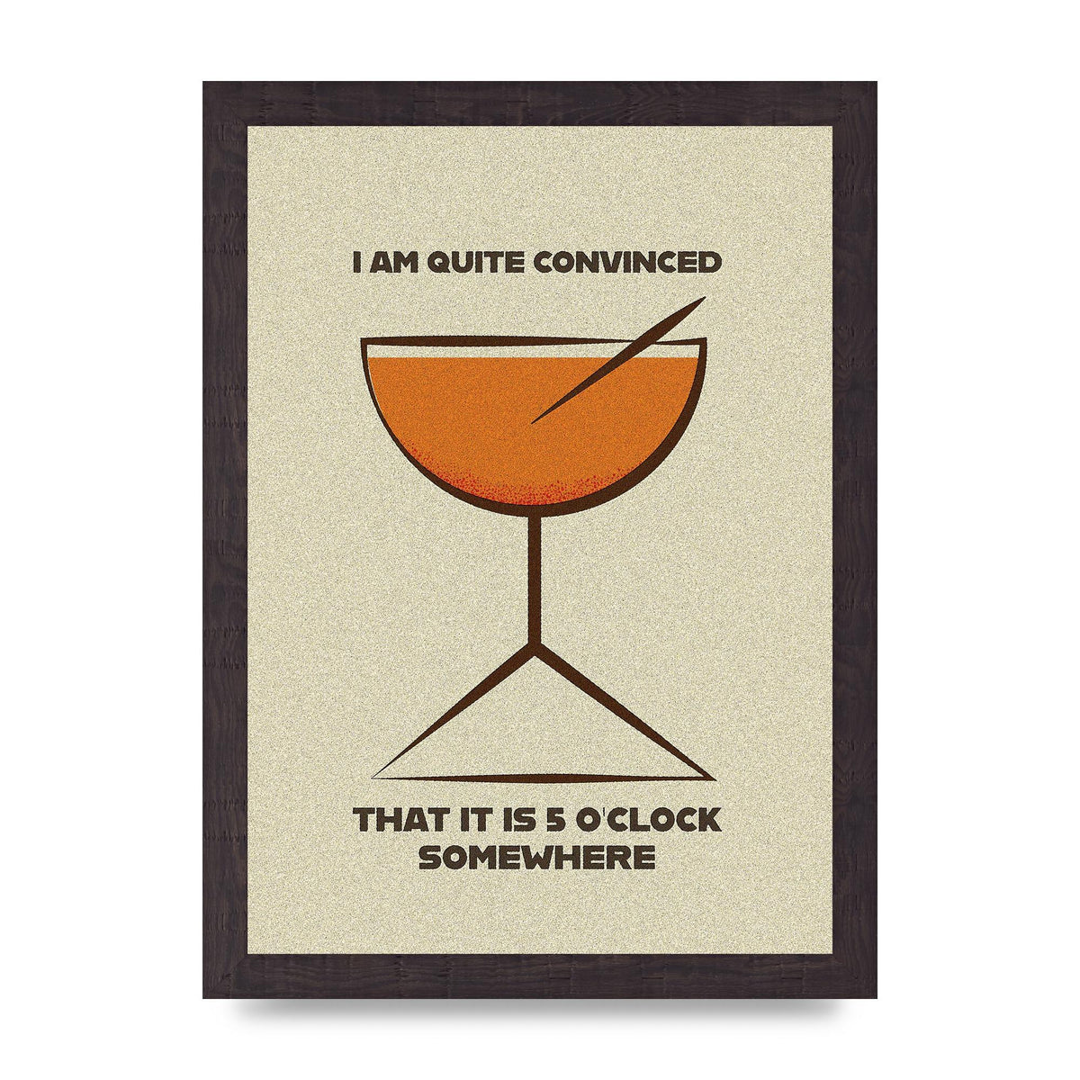 Retro 5 Oclock Somewhere" Art For The Home - A4 framed