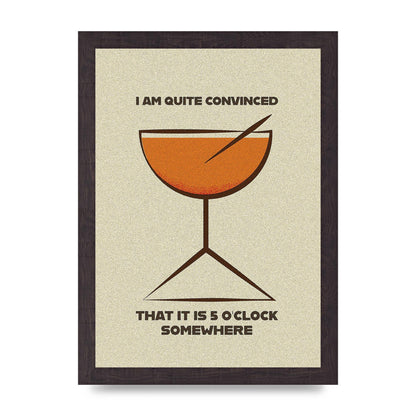 Retro 5 Oclock Somewhere" Art For The Home - A4 framed