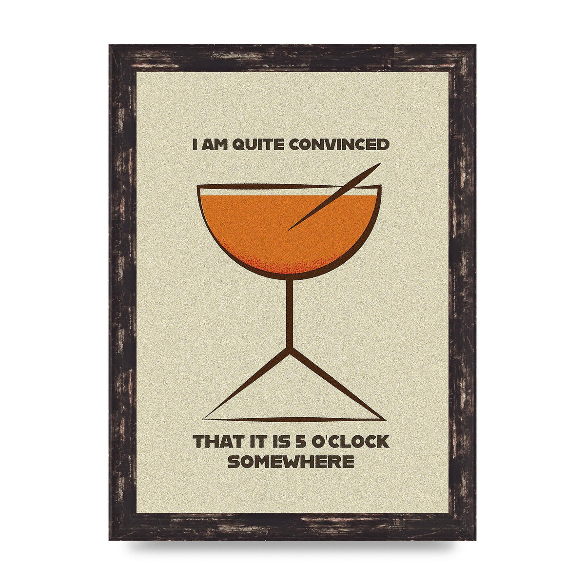 Retro 5 Oclock Somewhere" Art For The Home - A4 framed
