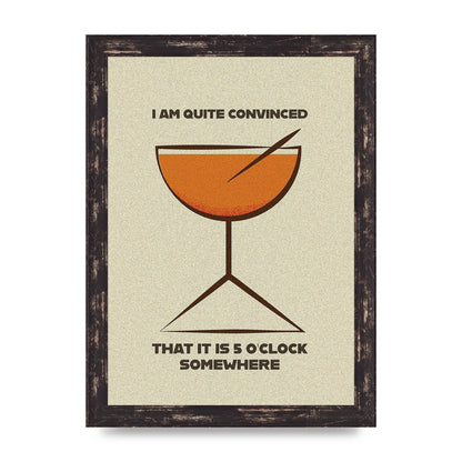 Retro 5 Oclock Somewhere" Art For The Home - A4 framed
