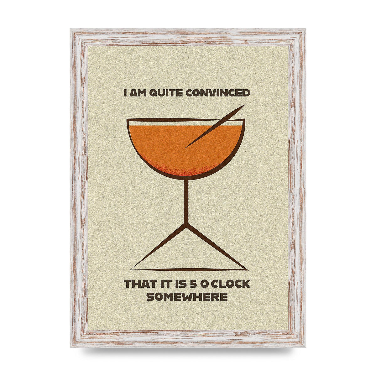 Retro 5 Oclock Somewhere" Art For The Home - A4 framed