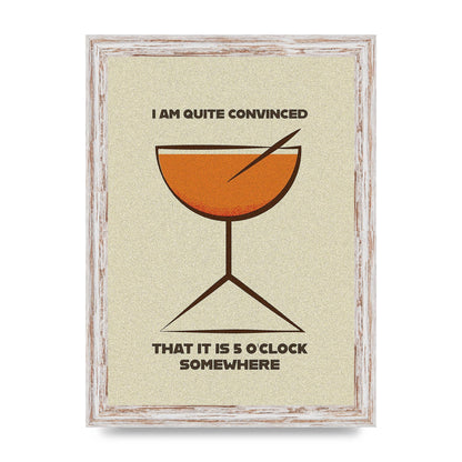 Retro 5 Oclock Somewhere" Art For The Home - A4 framed