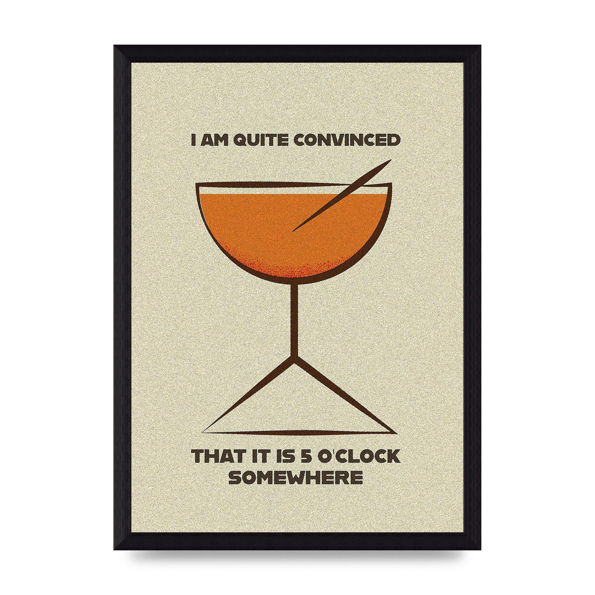 Retro 5 Oclock Somewhere" Art For The Home - A4 framed