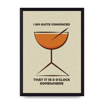 Retro 5 Oclock Somewhere" Art For The Home - A4 framed
