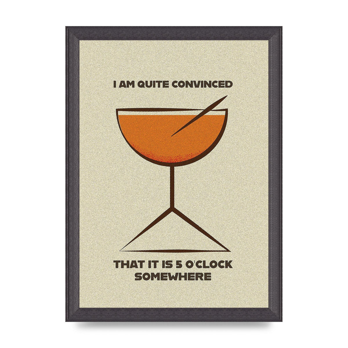 Retro 5 Oclock Somewhere" Art For The Home - A4 framed