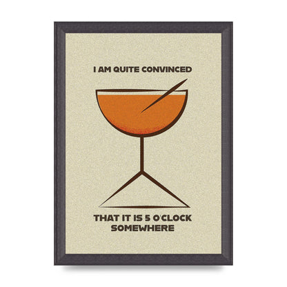 Retro 5 Oclock Somewhere" Art For The Home - A4 framed