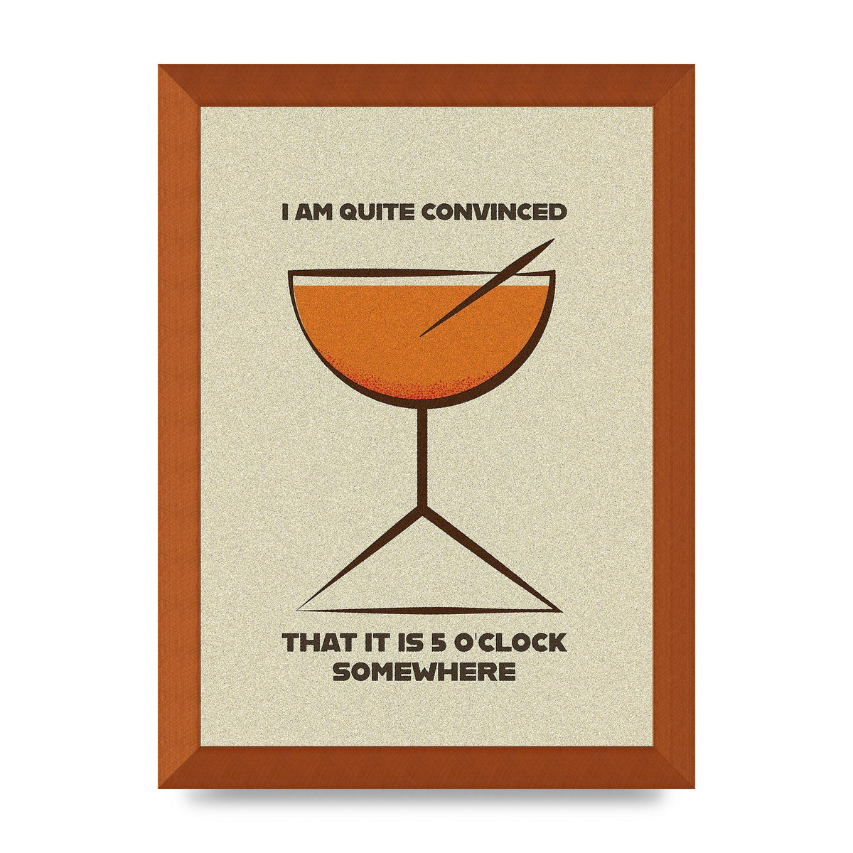 Retro 5 Oclock Somewhere" Art For The Home - A4 framed