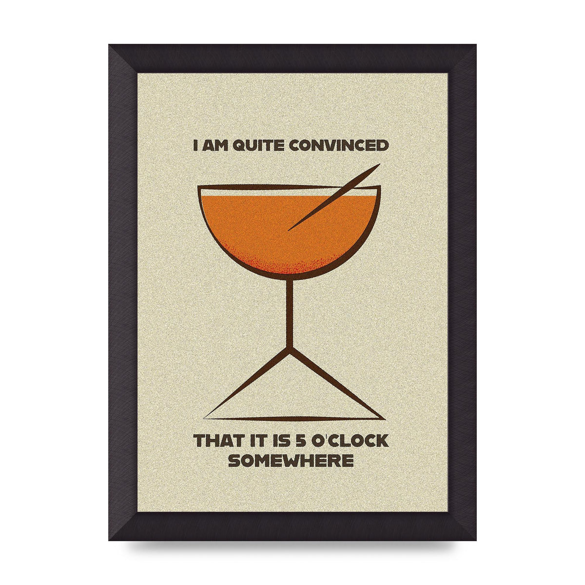 Retro 5 Oclock Somewhere" Art For The Home - A4 framed