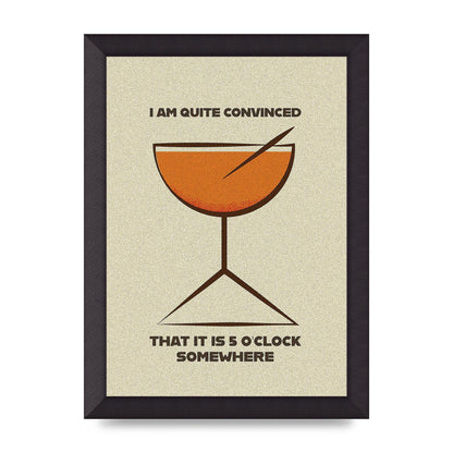 Retro 5 Oclock Somewhere" Art For The Home - A4 framed