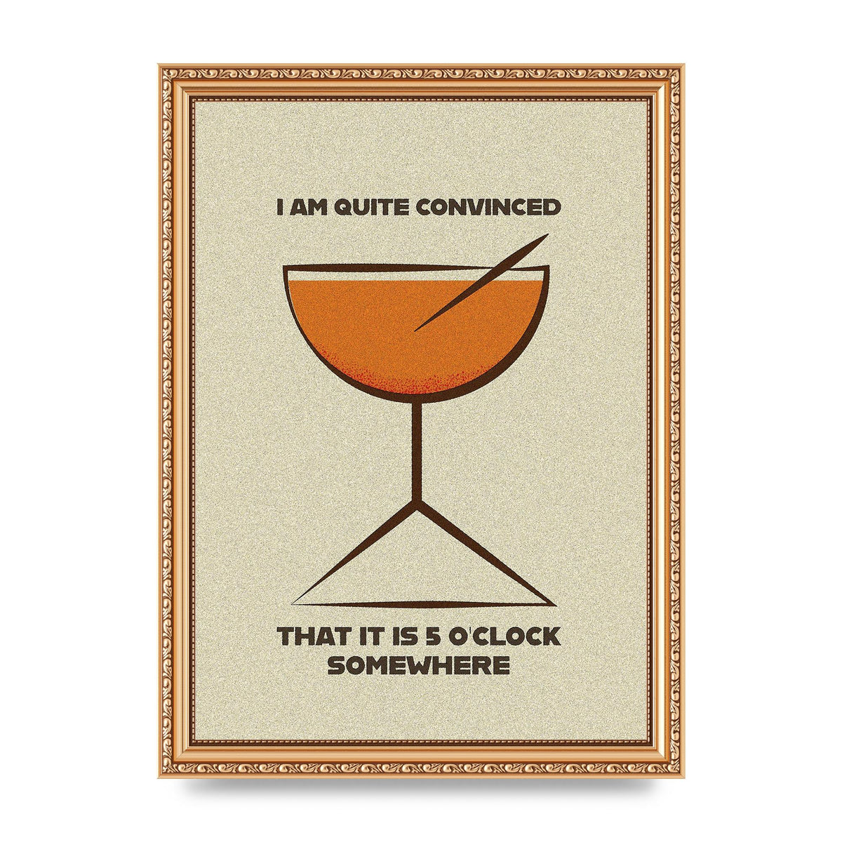 Retro 5 Oclock Somewhere" Art For The Home - A4 framed