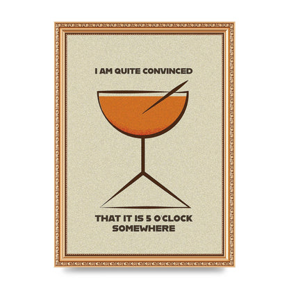 Retro 5 Oclock Somewhere" Art For The Home - A4 framed
