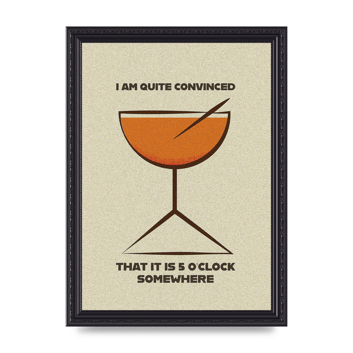 Retro 5 Oclock Somewhere" Art For The Home - A4 framed