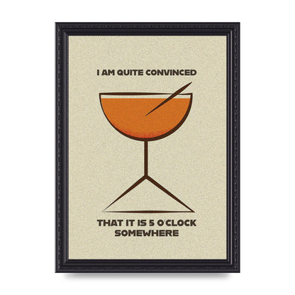 Retro 5 Oclock Somewhere" Art For The Home - A4 framed