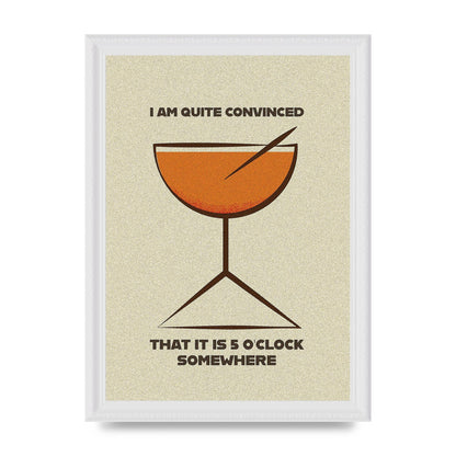 Retro 5 Oclock Somewhere" Art For The Home - A4 framed