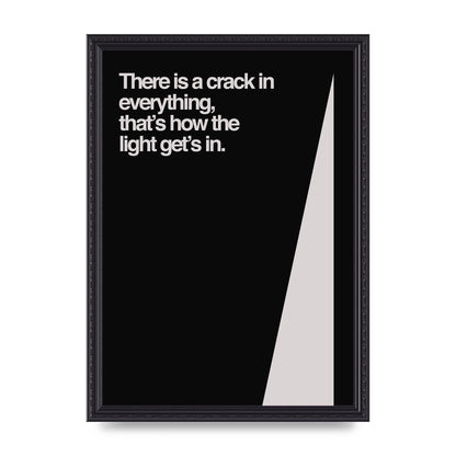 Crack In Everything Abstract" Printed Poster - A3 framed