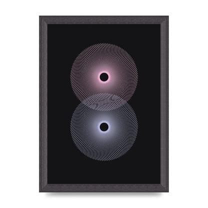Intercepting Spirals Blue Pink Art For The Home - A4 framed
