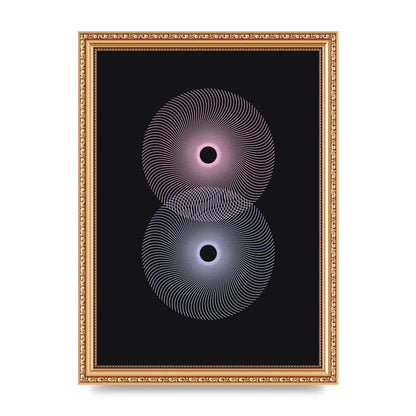 Intercepting Spirals Blue Pink Art For The Home - A4 framed