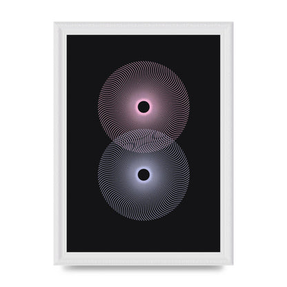 Intercepting Spirals Blue Pink Art For The Home - A4 framed
